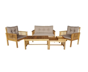 Simon Sofa Set From Vietnam Best Quality Wholesale 7cm Acacia Wood Seat <b>Cushion</b> and Back Pillow with Knots for Villas - Product Image 1