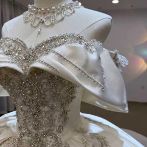 ชุดแต่งงานผ้าซาตินหรูห<span class=keywords><strong>ร</strong></span>า Jancember JJ114 ประดับลู<span class=keywords><strong>ก</strong></span>ปัด ชุดเจ้าสาวแบบเปิดไหล่ท<span class=keywords><strong>ร</strong></span>งบอล<span class=keywords><strong>ก</strong></span>าวน์ ชุดแต่งงานสำหรับพิธีในโบสถ์ - Product Image 5