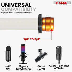 5 Core Mic Stand Floor Height Adjustable <b>Tripod</b> Microphone Stands w Extending Telescoping Boom Arm - Product Image 6