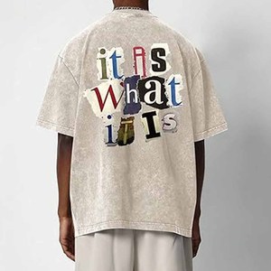 280g 100% coton surdimensionné t-shirt épaule grande taille sérigraphie logo personnalisé t-shirt pour hommes téléchargé par robe de sport - Product Image 4