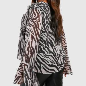 Blusa tejida con estampado de seda elástica suave y ligera transpirable de algodón de verano del fabricante al por mayor para mujer informal - Product Image 3