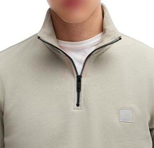 Vente en gros 2024 sweat-shirt en coton demi-quart personnalisé col haut à manches longues teint uni dans toutes les couleurs pour l'hiver - Product Image 4