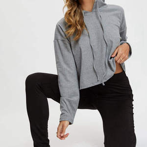 เสื้อครอปผู้หญิงสไตล์ลำลอง2025เสื้อครอปผ้าฝ้ายเนื้อนุ่มมีฮู้ดทรงหลวมเสื้อสตรีท blankanti-pillingbreathablehodies สำหรับผู้หญิง - Product Image 4