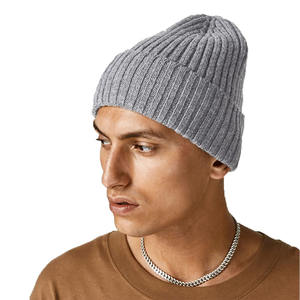 Lightweight Unisex Winter <b>Beanie</b> Cap For Adult Gray Color Soft <b>Wool</b> Casual Wear Fashionable Warm Winter Foldable Hats - Product Image 4