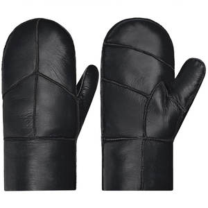 Mitones de cuero con aislamiento personalizado para actividades al aire libre de invierno hechos con cuero de vaca duradero y forro interior suave para un calor adicional - Product Image 1