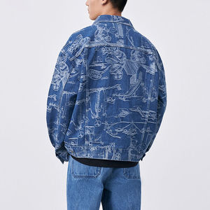 Chaqueta Vaquera de Moda con Cuello Alto y Logotipo Personalizado para Hombre, con Estampado Completo, Secado Rápido, Transpirable, Color y Talla Personalizables - Product Image 3