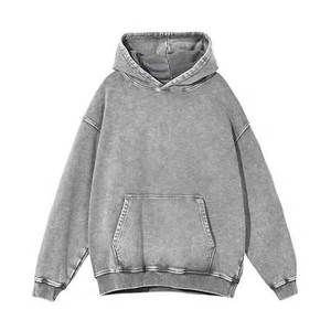 Haute qualité mode Hip Hop 100% coton Xxxxl acide lavage pull grande taille hommes sweats à capuche et sweats unisexe - Product Image 5