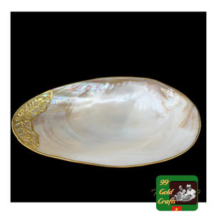 Juego de cuchara y plato redondos de nácar, cuchara y plato de nácar hechos a mano, plato de concha único para hogares de lujo - Product Image 1