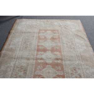 Alfombra turca Vintage de 4x6 y 8 pies, Beige, rosa, área grande de lana, látex clásico, Patchwork Rectangular para adolescentes, alfombra para habitación de pasillo - Product Image 4