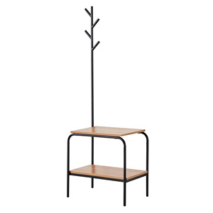 Zapatero de material metálico Perchero de pie con Zapatero de madera - Product Image 2