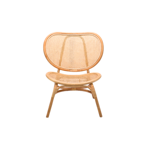 Chaise en rotin moderne élégante avec siège en cuir, dossier mat, confortable et stylée, pour intérieur/extérieur, mobilier de salon pour la maison - Product Image 1