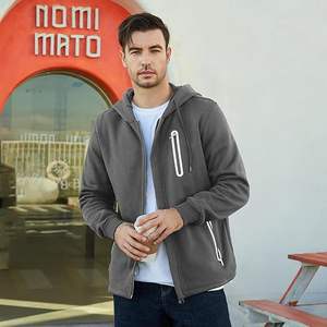 Sudadera con capucha de lana para hombre Sudaderas con capucha de entrenamiento atlético de manga larga para hombres con bolsillos - Product Image 3