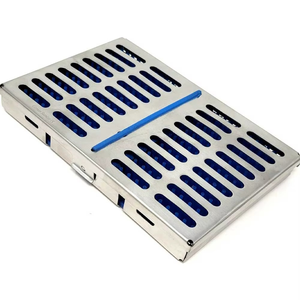 Caja de esterilización manual para autoclave, bandeja de 725x5 pulgadas con almohadilla de silicona para instrumentos quirúrgicos de acero inoxidable - Product Image 5