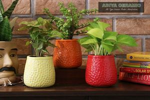 กระถางต้นไม้เซรามิกเคลือบเงาอเนกประสงค์กระถางต้นไม้ตกแต่งในร่มและกลางแจ้ง & เฟอร์นิเจอร์สำหรับบ้านและสวน - Product Image 4