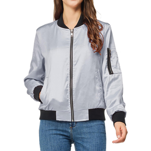 Chaqueta Bomber de Invierno para Mujer, de Alta Calidad, Transpirable, Satén Liso Teñido, Resistente al Viento, MOQ Bajo de 2 Piezas, Colores y Logotipo Personalizables - Product Image 5