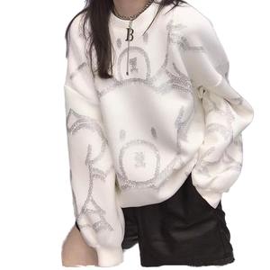 Automne nouvelle tendance pull pour femmes de haute qualité industrie lourde diamants sweats à capuche - Product Image 1