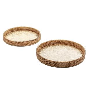 Nouveau Look Écologique Grand Plateau De Table En Rotin Qualité Exclusive Dernière Conception Fêtes De Mariage Perle Vadrouille Travail Plateau De Nourriture - Product Image 1