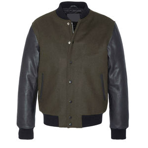 Chaqueta Universitaria Clásica Unisex OEM, Chaqueta de Béisbol con Forro Polar Térmico para Invierno, con Logotipo Frontal - Product Image 1