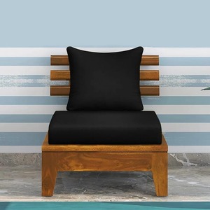 Modern Single Seater Living <b>Room</b> Furniture Wooden Pallet Sofa in Light/<b>Dark</b> Walnut Brown Finish with Adjustable Black Cushions - Product Image 2
