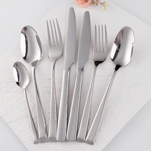 Fantásticos cubiertos para restaurante, cubiertos portátiles de viaje con impresión de logotipo, juego de cubiertos de acero inoxidable - Product Image 4