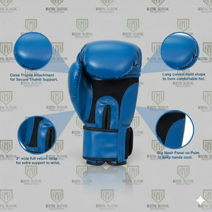 ถุงมือชกมวยคุณภาพสูงแบบเป่าลม หนัง PU สำหรับฝึกซ้อมมืออาชีพ พร้อมที่จับ  แบบตีนตุ๊กแก  สำหรับทุกเพศ - Product Image 2
