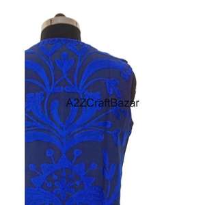 Chaqueta Bomber de Diseño para Mujer, Estampada Suzani, Tejida y Bordada, de Algodón, Manga Regular, Largo Regular, para Fiestas de Invierno, Hecha a Mano - Product Image 6