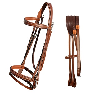 Best Western Bride équestre en cuir anglais Bridle Flash Noseband Design tendance du fabricant professionnel Cheval respirant - Product Image 3