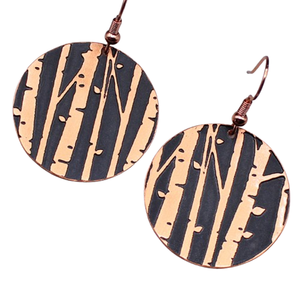 Asie monde bijoux Hong Kong 1950 bijoux Style boucles d'oreilles en laiton martelé coloré boucles d'oreilles Costume longue robe à clapet noir - Product Image 5