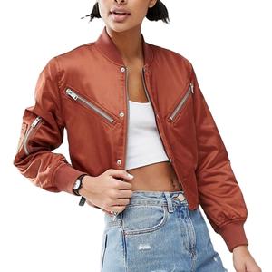 Blouson bombardier de baseball personnalisé de haute qualité brodé sur mesure pour femmes universitaires blouson d'aviateur à manches en cuir Letterman - Product Image 3