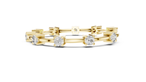Bracelet tennis à diamants de laboratoire taille ronde DEF VVS 5.60 CTW en or jaune 14K, bijoux de mariage personnalisés, vente en gros OEM - Product Image 3