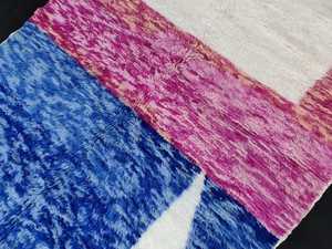 Tapis marocain moelleux fait à la main personnalisé bleu et rose belle zone Shag noué à la main tapis berbère 100% laine tapis et ensembles - Product Image 2
