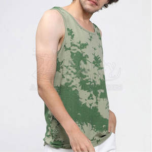 Camiseta sin mangas de algodón/poliéster de punto liso para hombre, cuello redondo, para gimnasio, con logo personalizado, de secado rápido, venta al por mayor - Product Image 2