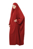 Hijab de Oración Elegante y Transpirable de Poliéster, Talla Grande, Largo hasta el Tobillo, Elástico en Cuatro Direcciones, Manga Larga, de una Pieza, para Primavera