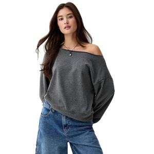 Women's <b>Off</b>-<b>the</b>-<b>Shoulder</b> Hooded Pullover Sweatshirt-<b>Oversized</b> Cozy Long Sleeve Winter <b>Jumper</b>-Casual Loungewear Top - Product Image 1