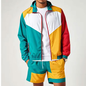 Ensemble survêtement coupe-vent personnalisé avec logo OEM, veste courte en nylon, ensemble survêtement deux pièces, veste coupe-vent courte - Product Image 4