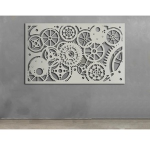 ศิลปะติดผนังโลหะสำหรับตกแต่งบ้านหรือสวนดีไซน์เฟืองนาฬิกาที่หรูหรามีจำหน่ายในราคาโรงงาน - Product Image 1