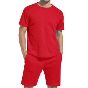 Survêtement d'été personnalisé OEM 2025, vêtements décontractés et confortables, demi-manches, 100% coton respirant, pour hommes - Product Image 3