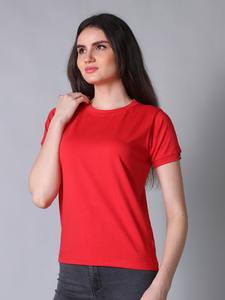 Camiseta Premium de Manga Media, 100% Algodón, Elegante, Duradera y Elástica, Color Escarlata, Tela Canvas de Verano, ODM, Tallas Grandes para Mujer - Product Image 4