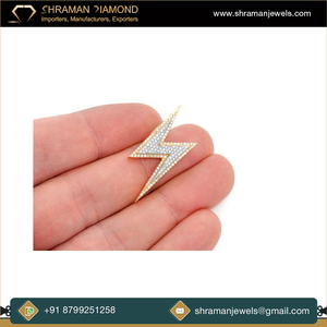 สายฟ้าประกายระยิบระยับแบบกำหนดเองสีทอง10K จี้เพชรสไตล์ฮิปฮอปประดับเพชรแนววินเทจเครื่องประดับสร้อยคอแสนสวย - Product Image 4