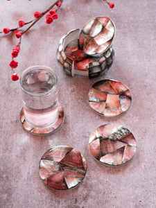 Posavasos Cuadrado de Nácar de Primera Calidad, Acabado Artesanal, Ecológico, para Interiores Contemporáneos - Product Image 4