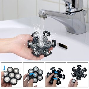 7 cabezales de repuesto para afeitadora eléctrica de doble anillo universal, para uso facial, color negro - Product Image 3