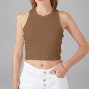 Camiseta Corta Informal Ligera para Mujer, Tejido Elástico de Punto, Absorbe la Humedad, Transpirable, Cuello Redondo, Poliéster y Elastano en la Parte Delantera - Product Image 2