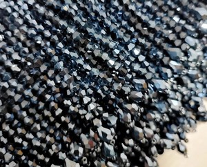 Frange perlée en cristal faite à la main, 90 cm de long, 3,6 à 4 pouces de large, bleu marine, pour robes, costumes, abat-jour - Product Image 2