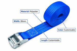 Correa de Amarre con Hebilla de Leva de Poliéster Premium de 50 mm, 800 kg, Sin Gancho, para Transporte de Carga Pesada, Proveedor OEM - Product Image 3