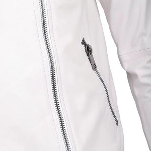 2025 Men's Leather Casual Jacket <b>Zip</b>-<b>Up</b> Winter Warm Windproof Sportswear Front Customizable Cotton Lined Washed Techniques - Product Image 4