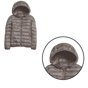 Veste d'hiver matelassée pour femme en polyester/nylon, couleur unie, imperméable, coupe-vent, fermeture éclair, logo sur le devant - Product Image 6
