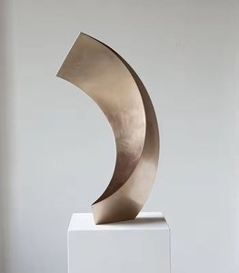 Sculpture personnalisée en forme de pierre en acier inoxydable Taille du métal Artisanat en métal de taille personnalisée Galet d'art Métal moderne - Product Image 3