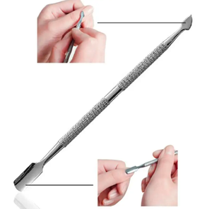 Precio de fábrica Herramientas de manicura GEL Polish Remove Pusher Metal Cutícula Removedor de piel muerta Herramientas Acero inoxidable Nail Cuticle Pusher - Product Image 5