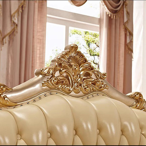 Juego de sofá europeo clásico para sala de estar, teca de Natural Color, caoba, Suar, madera maciza, madera duradera para Hotel o Villa 091023 - Product Image 4