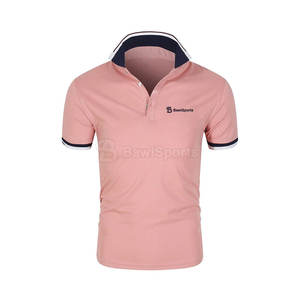 Hommes de qualité supérieure pour T-shirts polo 100% coton Slim Fit respirant motif solide tissu tricoté - Product Image 1